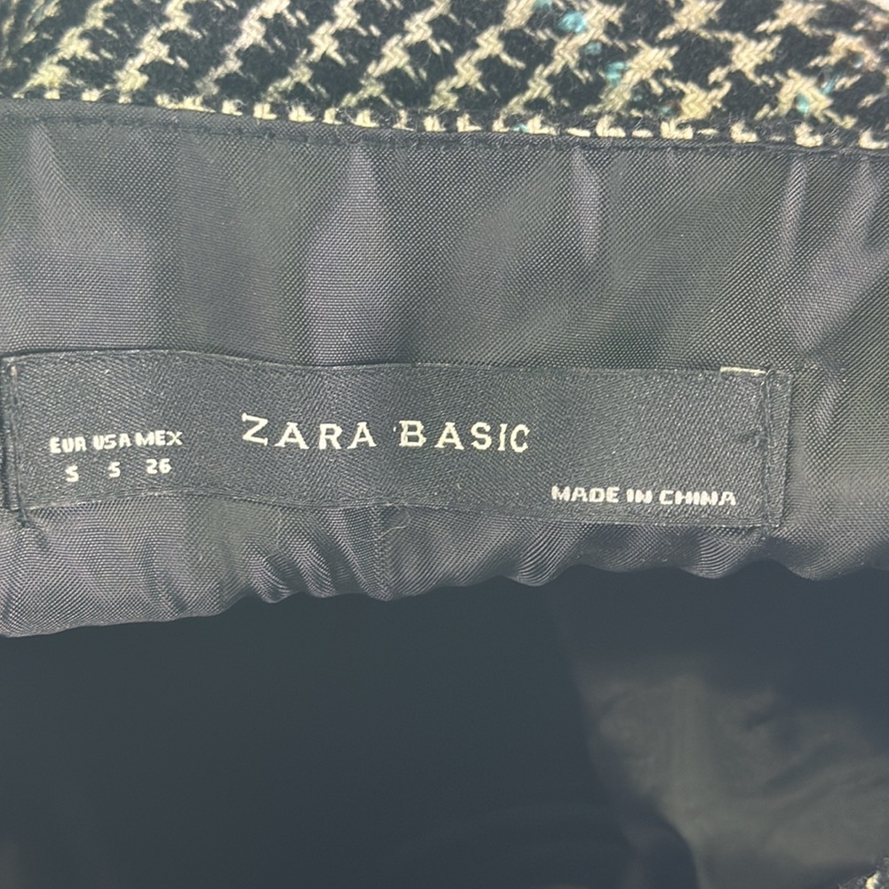 Zara Basic Plaid Jumper Houndstooth Wool Blend Midi Shift School Girl Academia - Picture 10 of 11